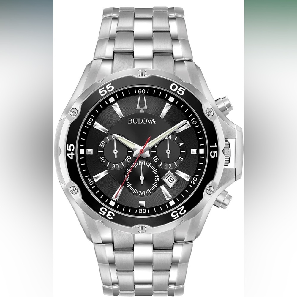 Bulova Men's Classic Sport Stainless Steel 6-Hand Chronograph Quartz Watch